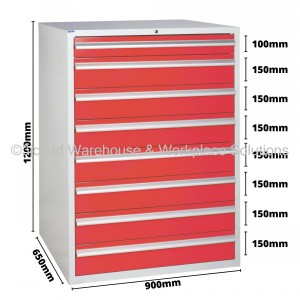 Euroslide Storage Cabinet 8 Drawer 1200mm
